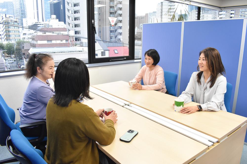 休憩中には家庭や子供の話も♪